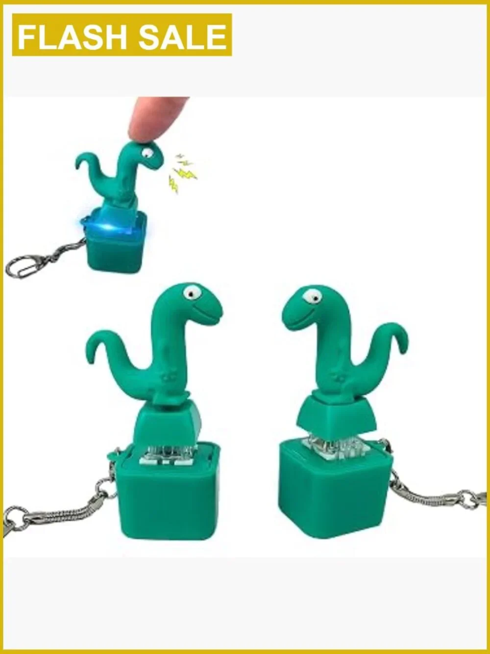 Rechargeable Lizard Sound Fidget Keychain Toy with Lights (2-Pack)